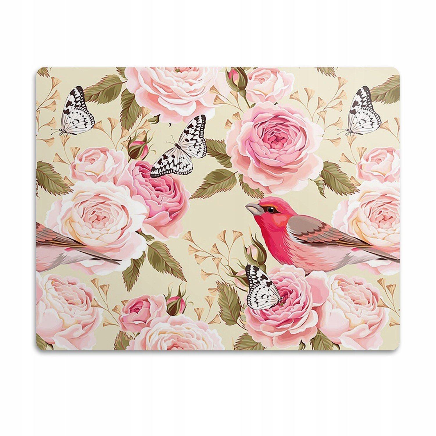 Ochranná podložka pod misku Květiny ptáci motýli 90x60