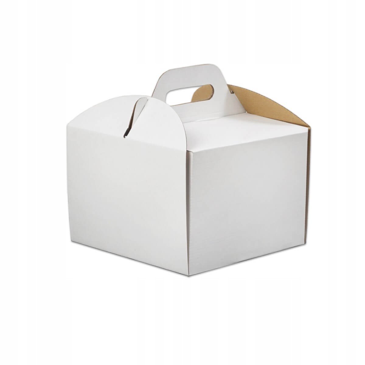 Kartonová krabice na dort 21x21x15cm 30 ks. Bílý