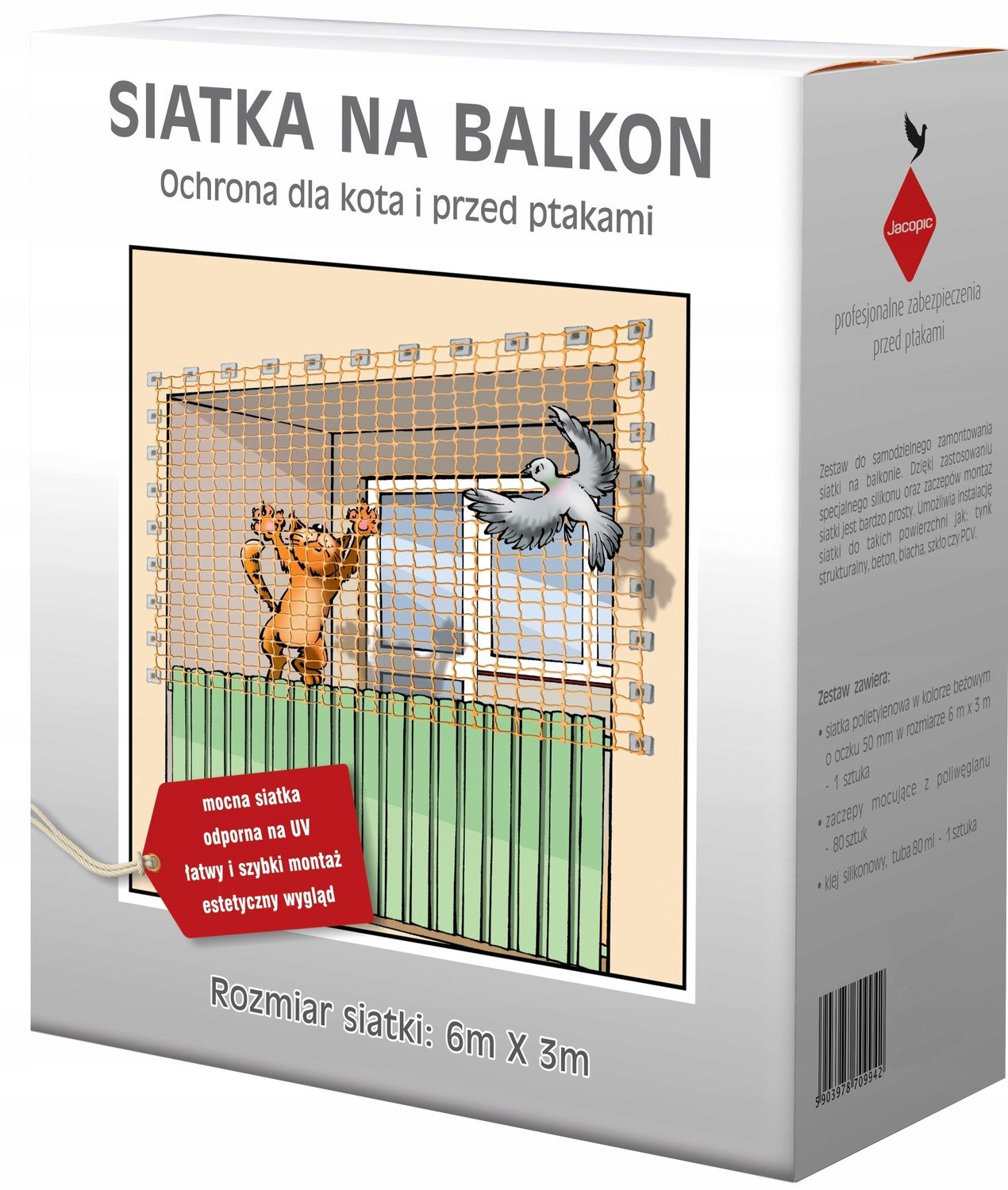 Sada Síťka Na Balkon Pro Kočku Holubi Ptáci 6X3