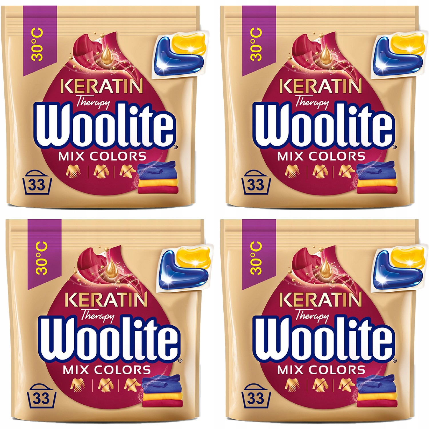 Woolite Mix Colors Kapsle Praní barev 4x33ks