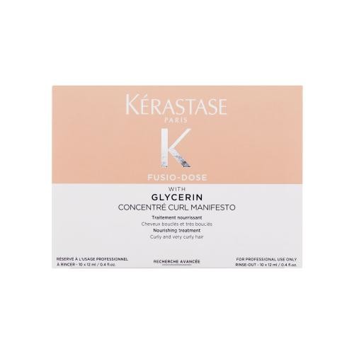 Kérastase Fusio-Dose Concentré Curl Manifesto Nourishing Treatment vyživující sérum pro kudrnaté a vlnité vlasy pro ženy intenzivní vlasová péče 10 x 12 ml + rozprašovač 1 ks