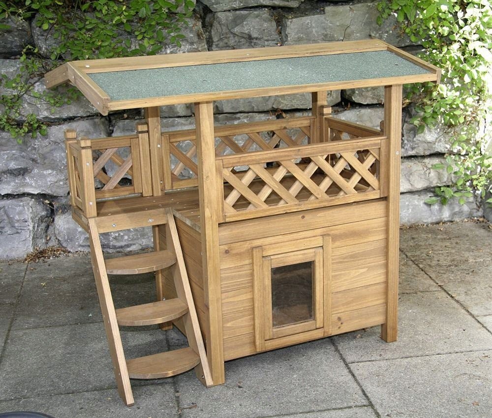 Kočičí domeček Kerbl Chatka s terasou Zastřešení