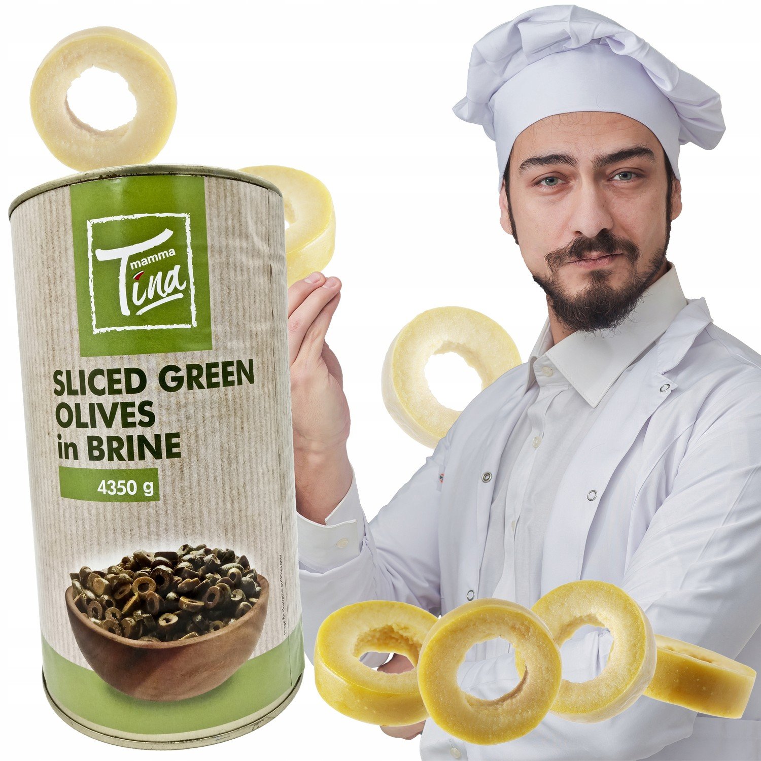 Olivky Zelené krájené Mamma Tina 4,35kg