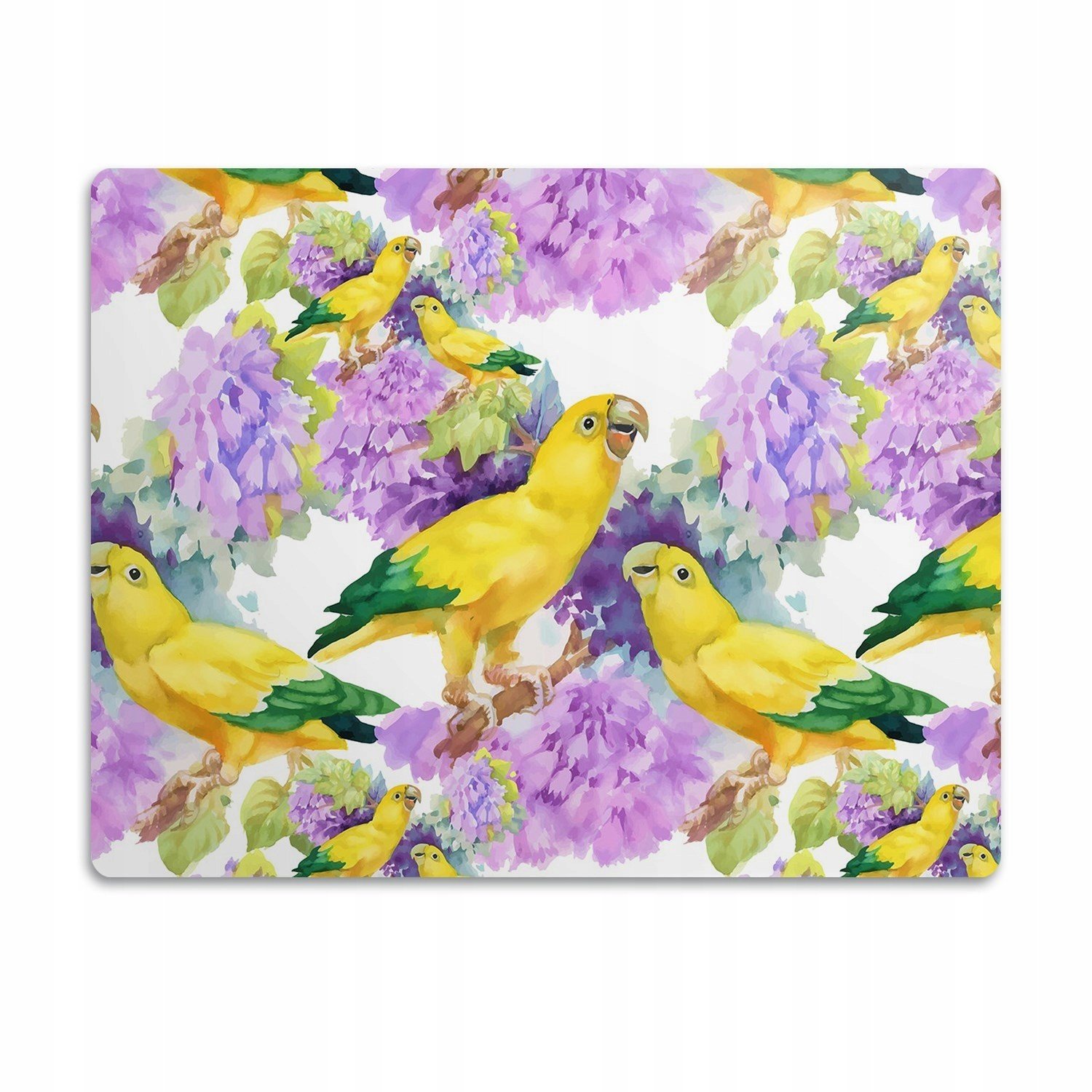 Podložka pro kočku a psa pod misky Žlutí papoušci 90x60cm