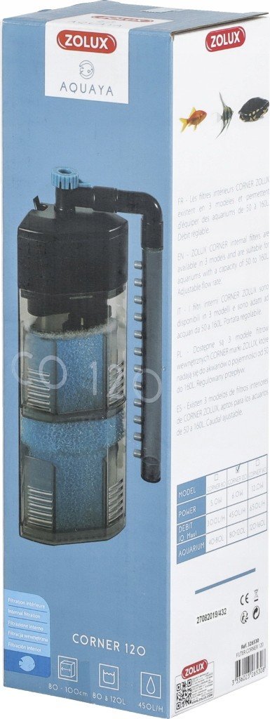 Aquaya rohový filtr corner120 pro akvárium 80-120l
