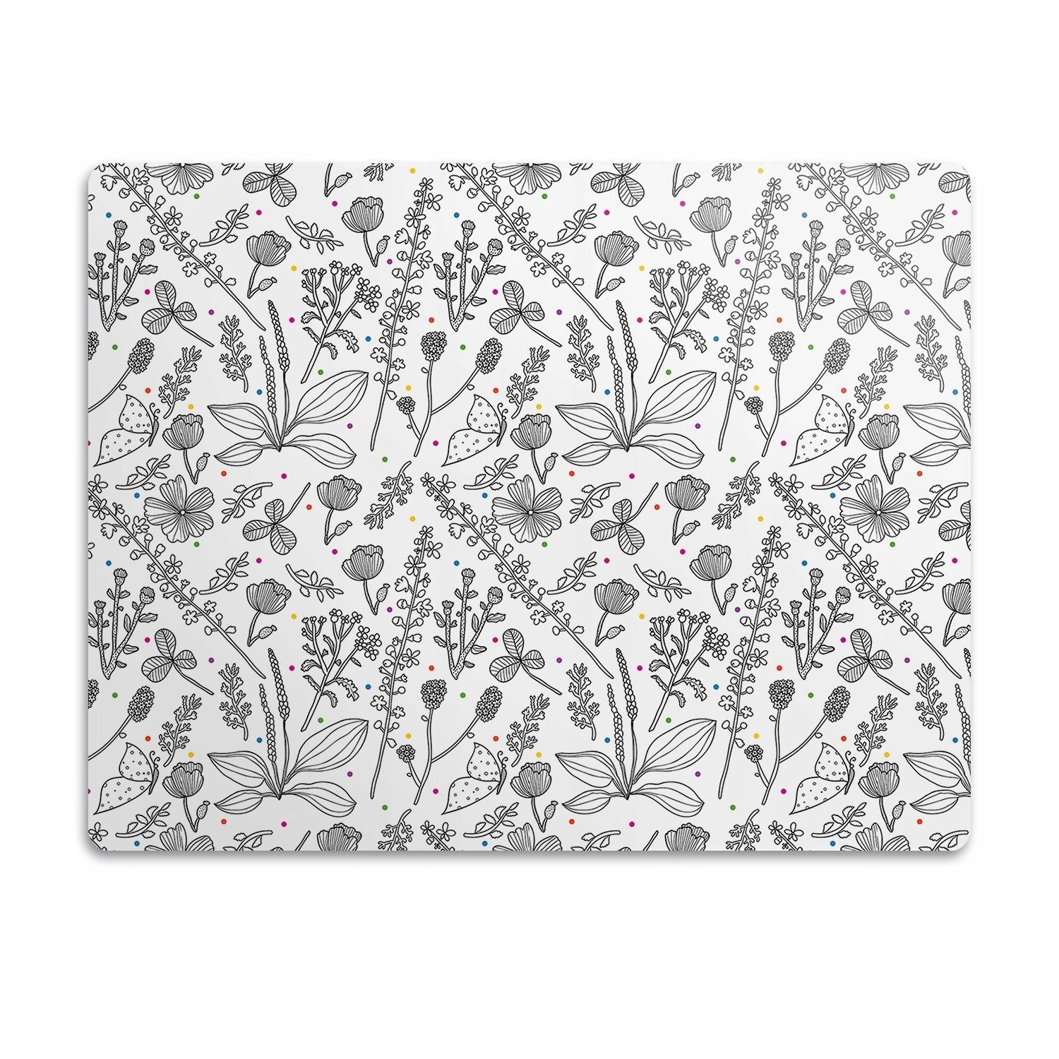 Podložka pro psa pod misku Květiny a puntíky 90x60