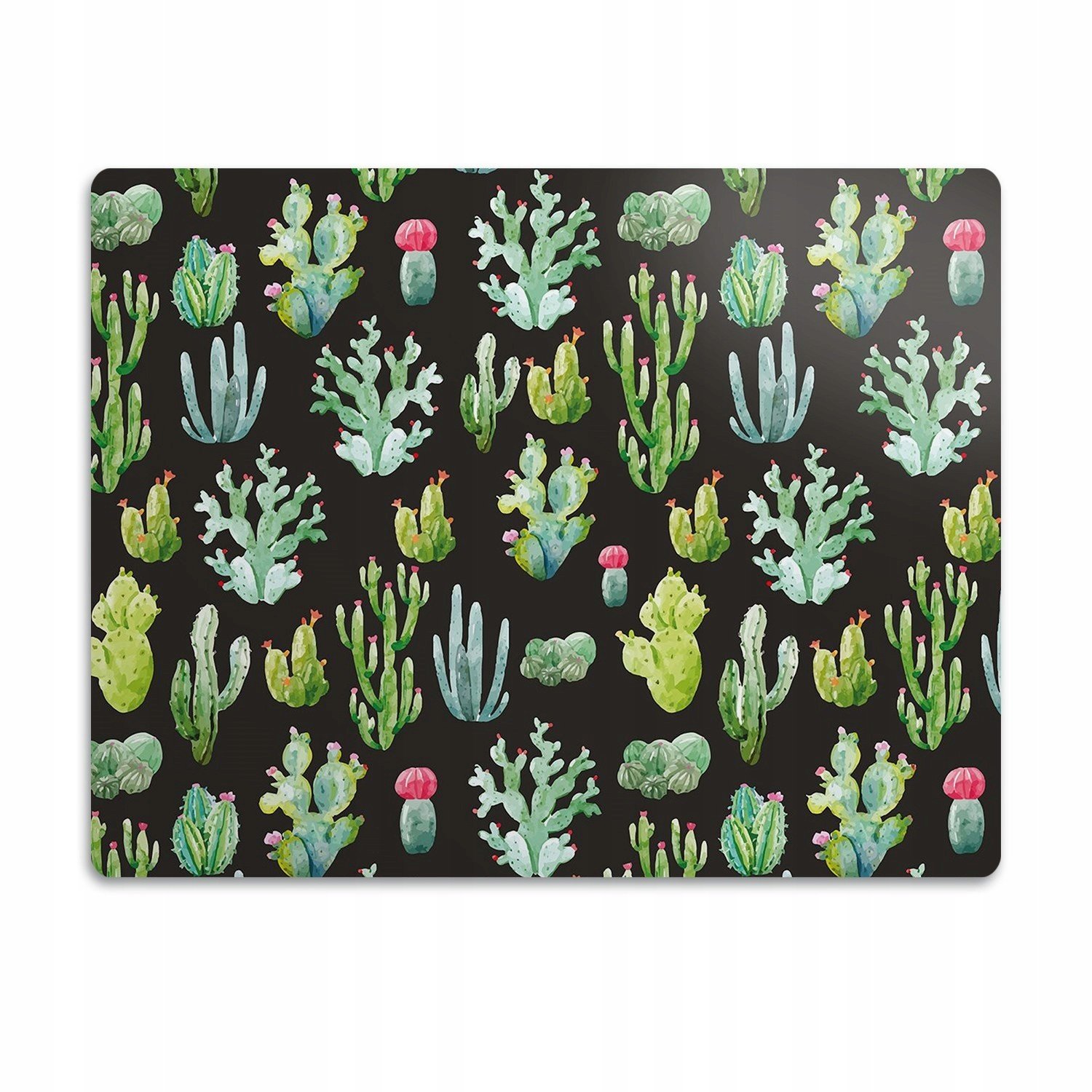 Podložka pro psa pod misku Kaktusy černé pozadí 90x60 cm
