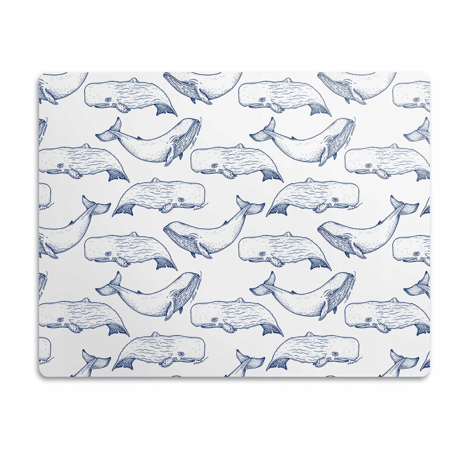 Pro kočku podložka pod misky Modré velryby 90x60