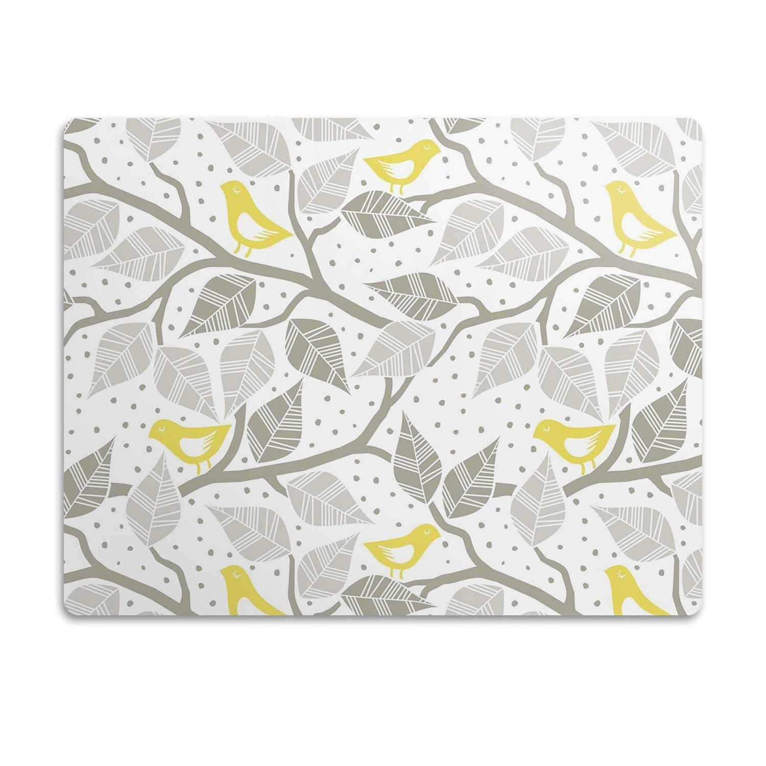 Podložka pod misku pro psa a kočku Ptáci žlutá 90x60 cm