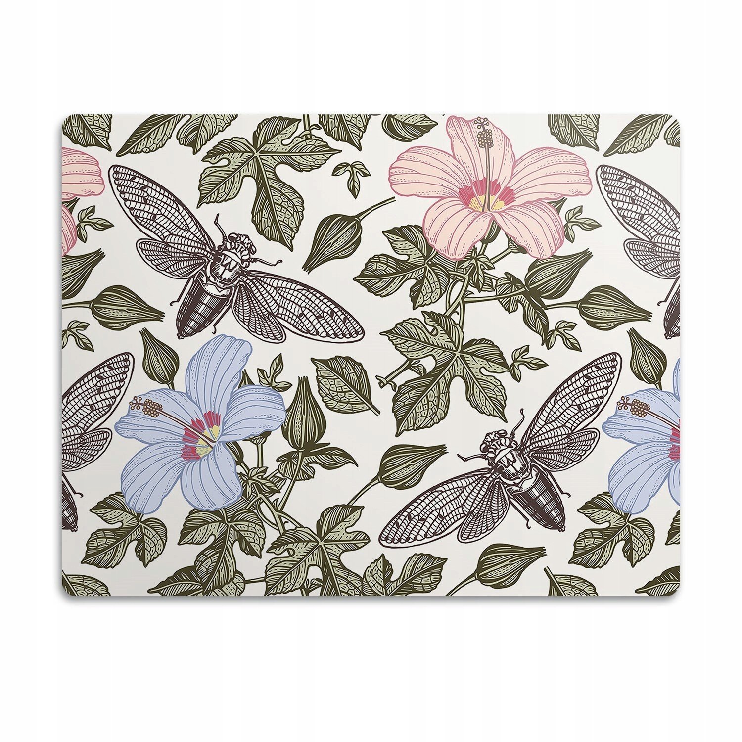 Ochranná podložka pod misky pro psa Květiny hmyz 90x60