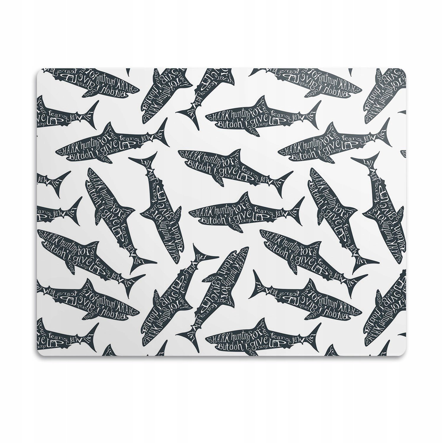 Podložka pro psa pod misku Typografie žralok 90x60