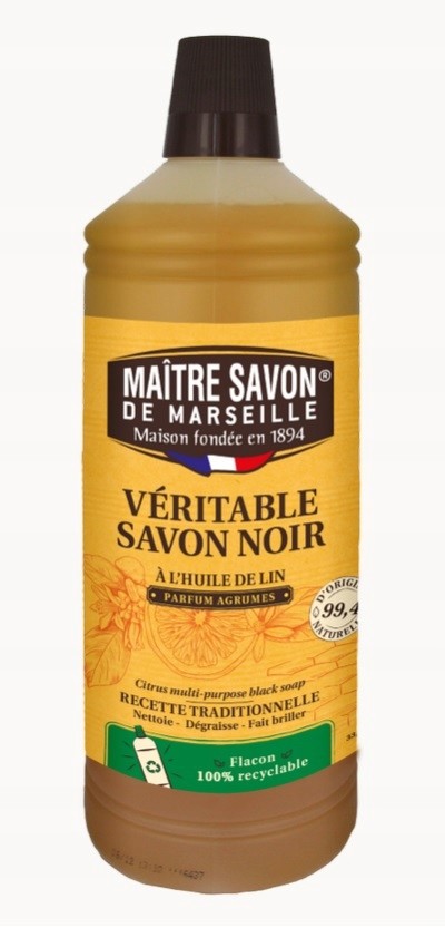 Maitre Savon černé mýdlo s ol. plátěným Cytrusy 1l