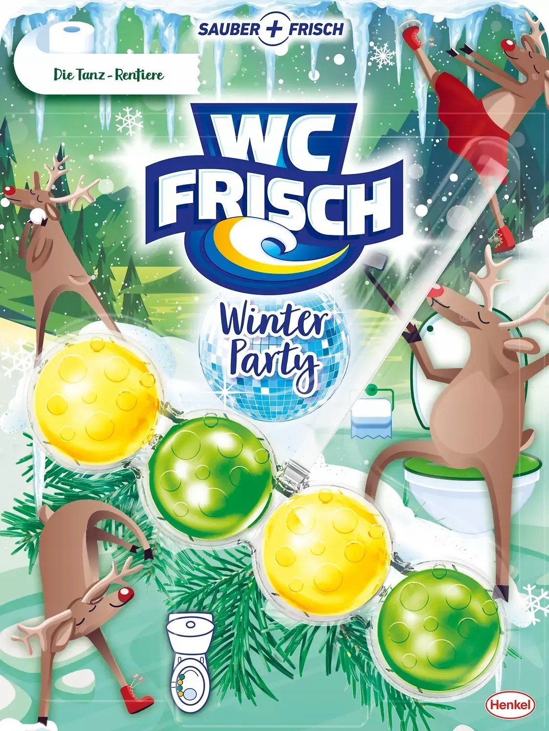 Wc Frisch Winter Tanz-Rentiere Wc závěs 50g De