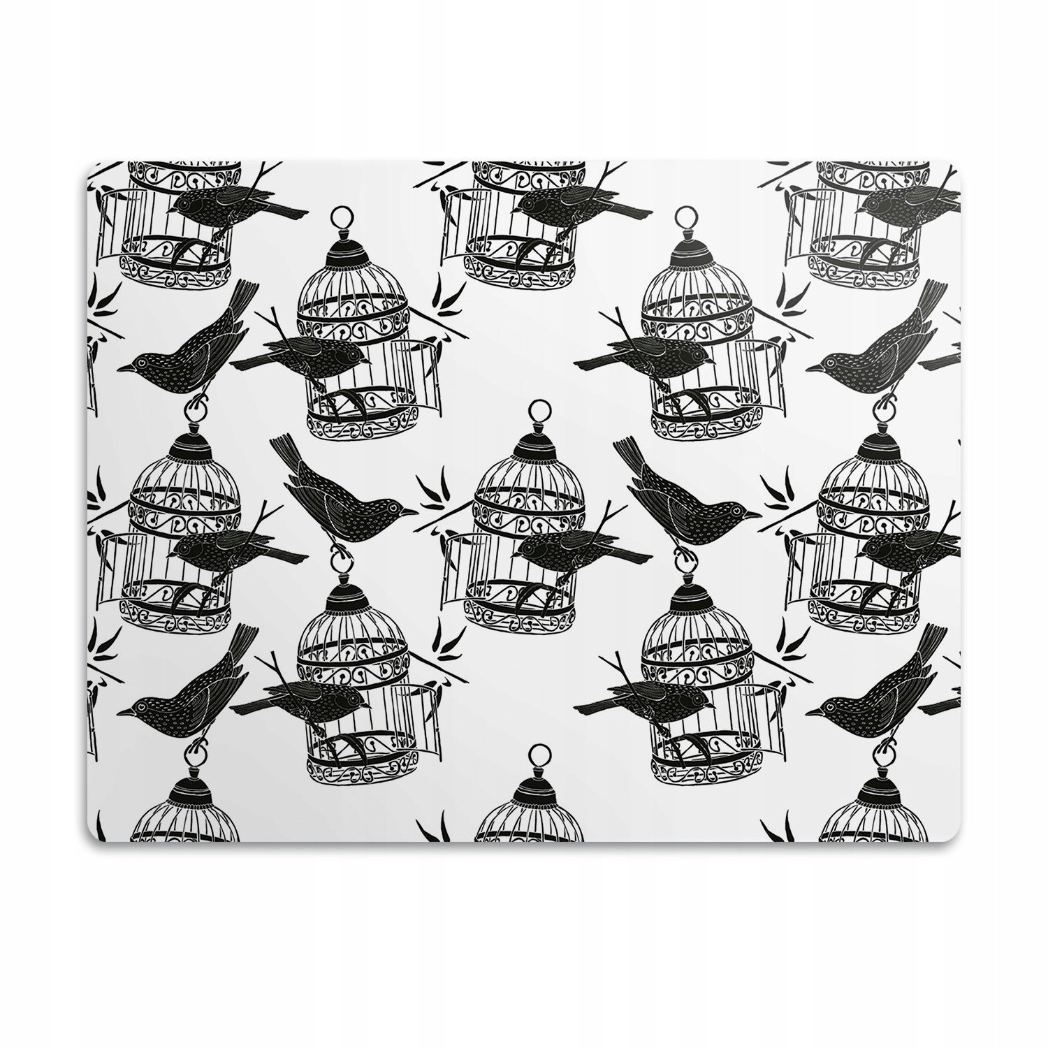 Ochranná podložka pod psí misky Klece ptáci 90x60