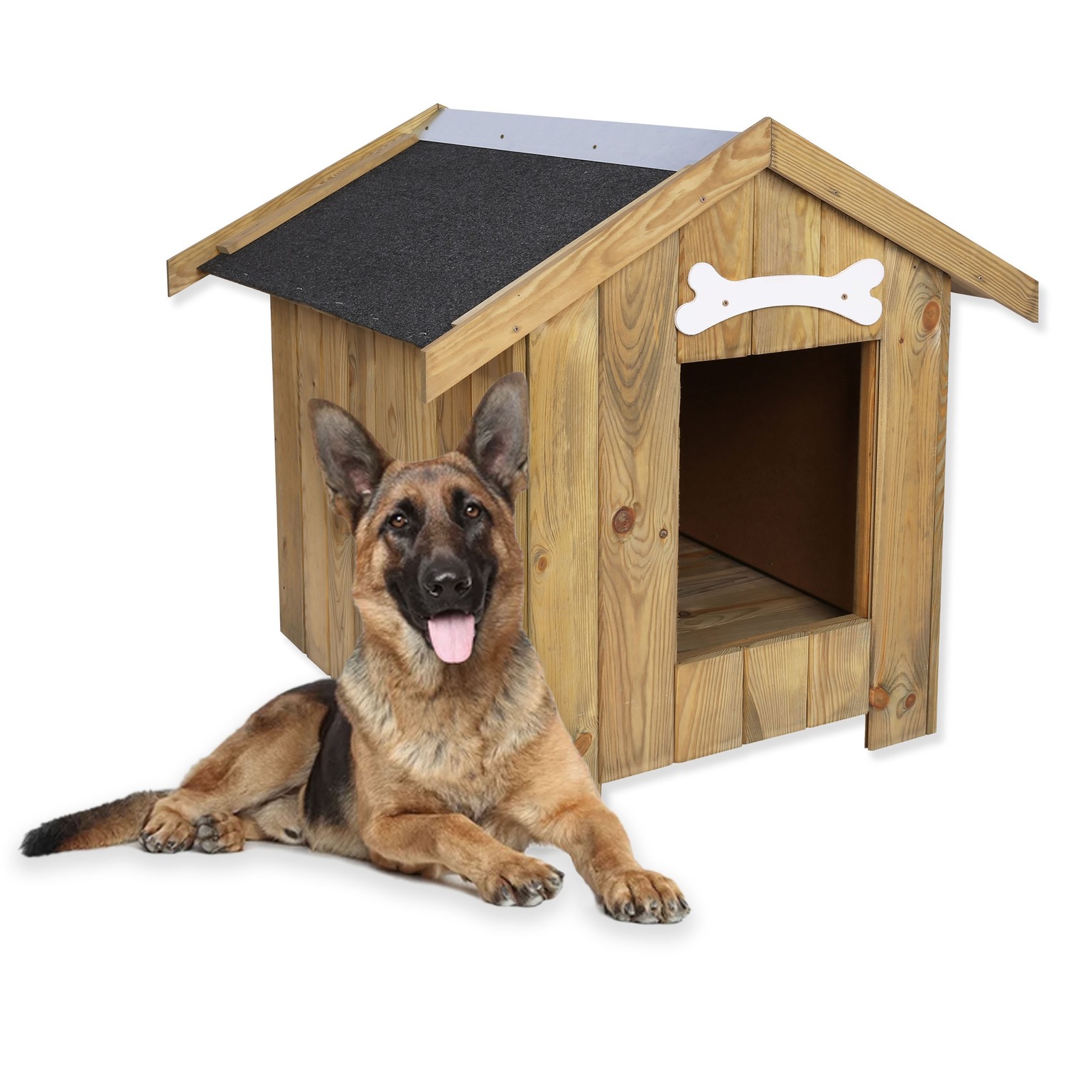 Dřevěná zateplená psí bouda 80 x 60 x 80 cm