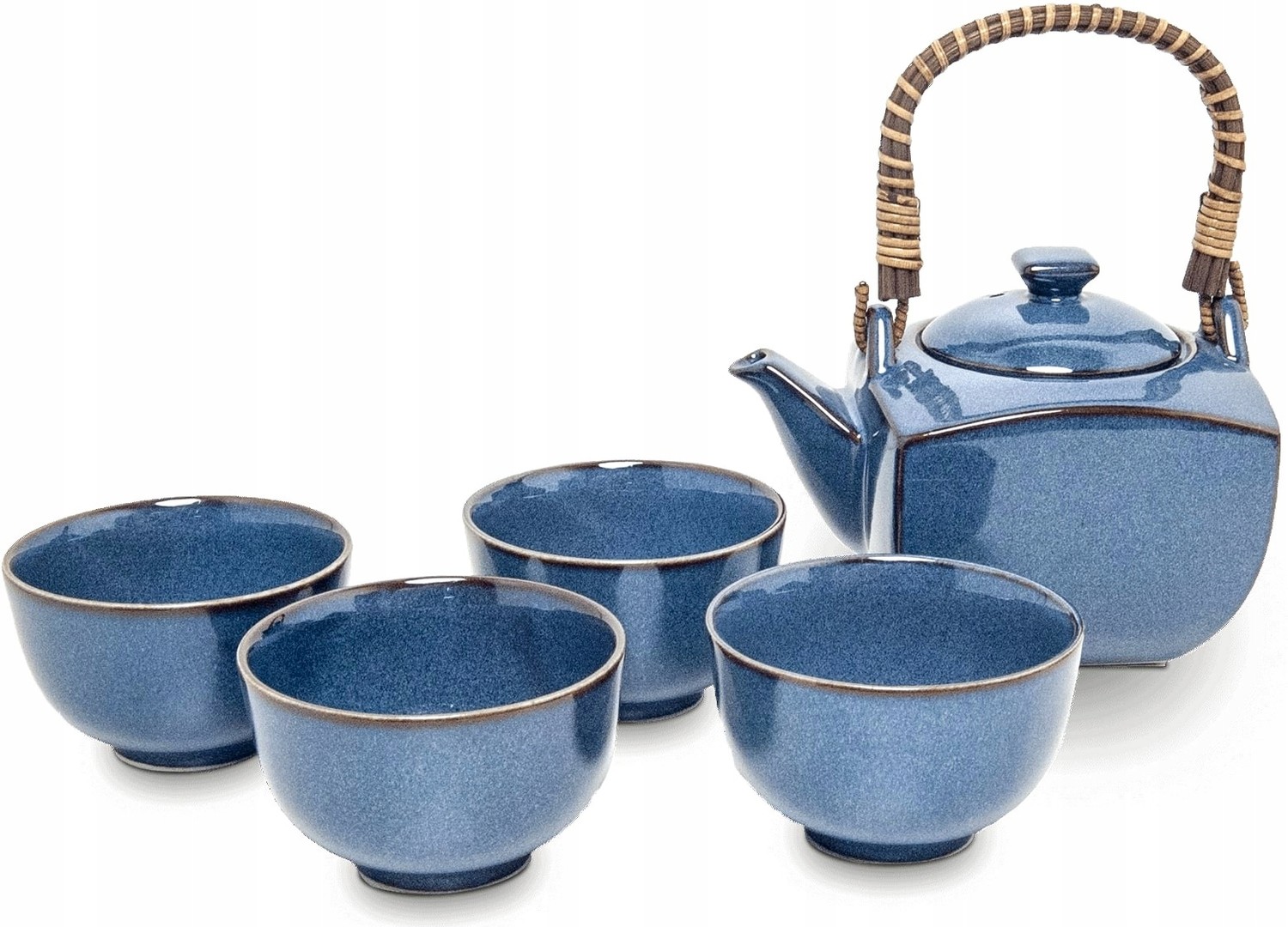 Japonská porcelánová modrá čajová sada