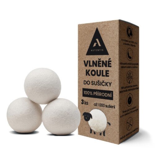 Autentis Vlněné Koule Do Sušičky 3ks