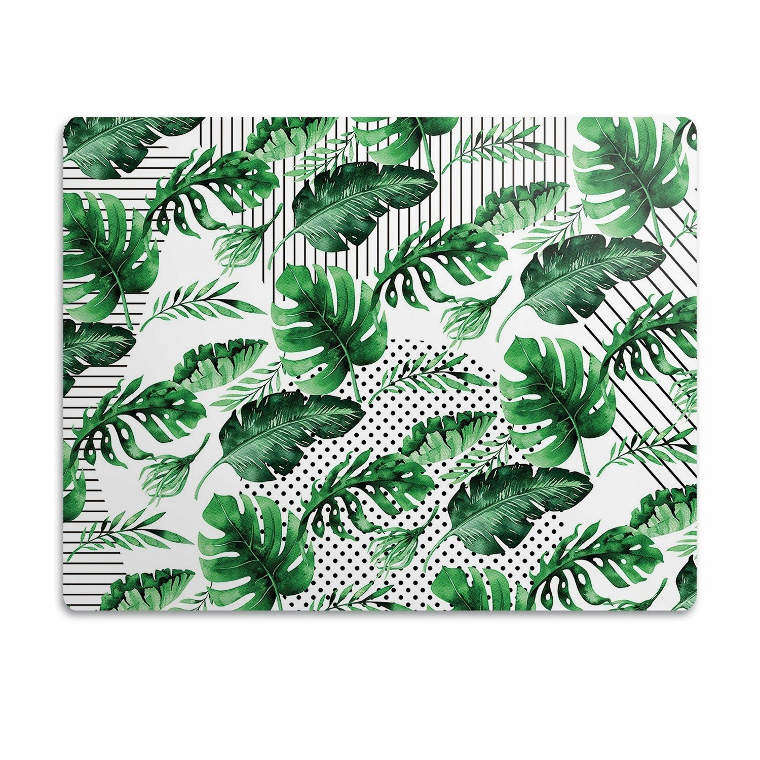 Podložka pod kočičí toaletu Tečky linie listy 90x60