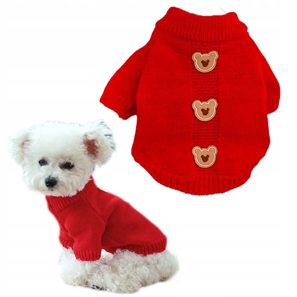Klasický teplý svetr pro psa Grim L Červený