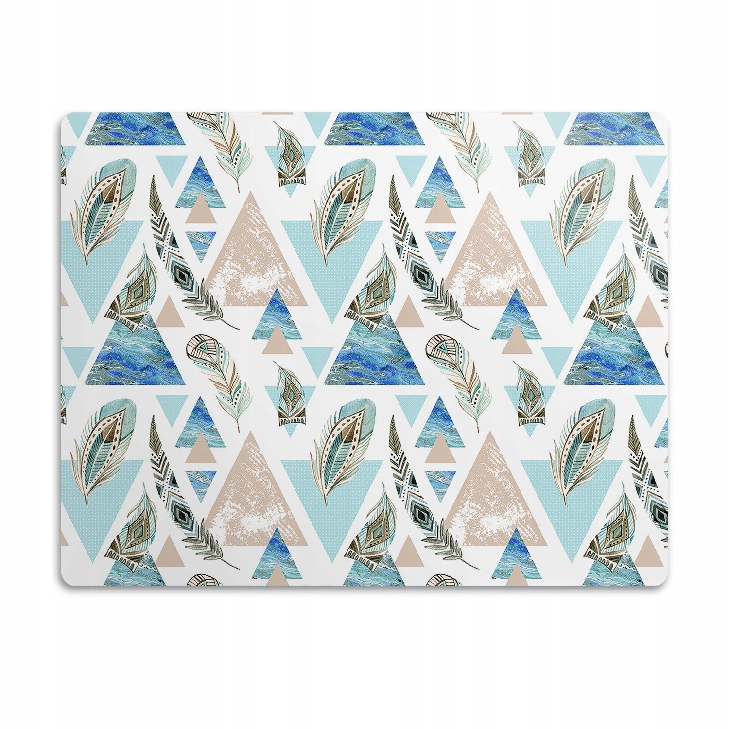 Voděodolná podložka pod misku Peří trojúhelníky 90x60 cm