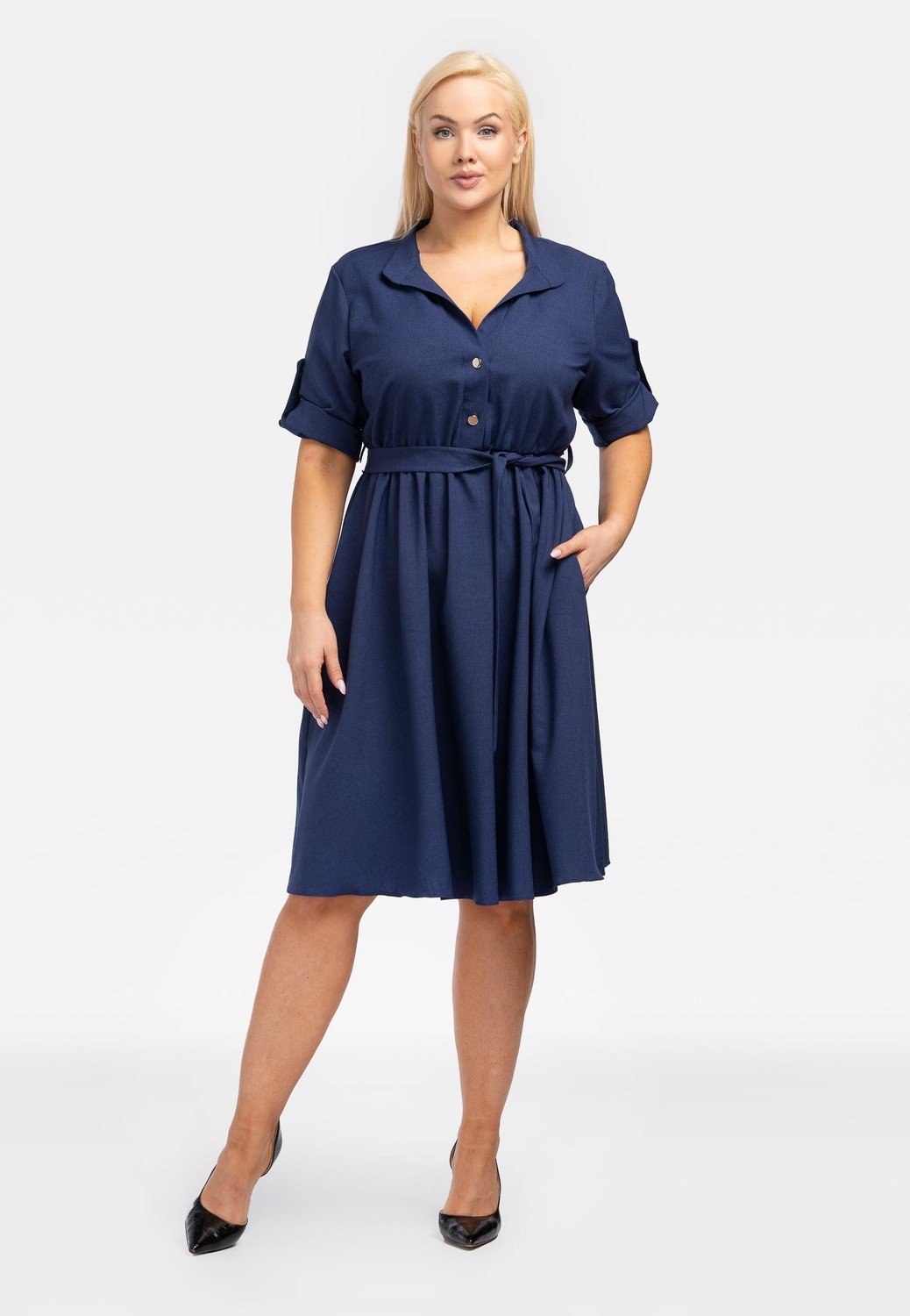 Karko Woman's Dress SA021 Navy Blue