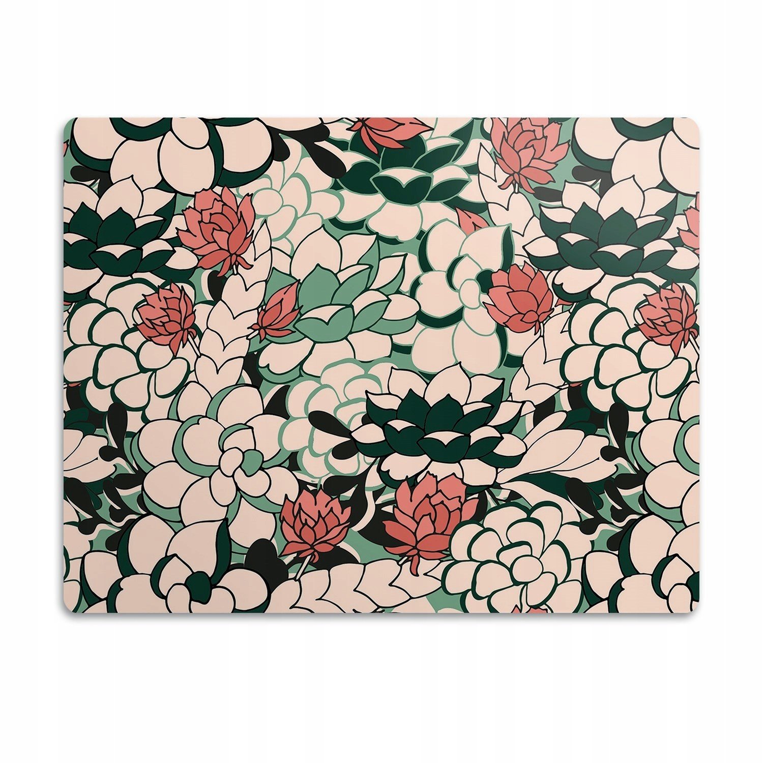 Voděodolná podložka pod misku pro psa Květiny 90x60 cm