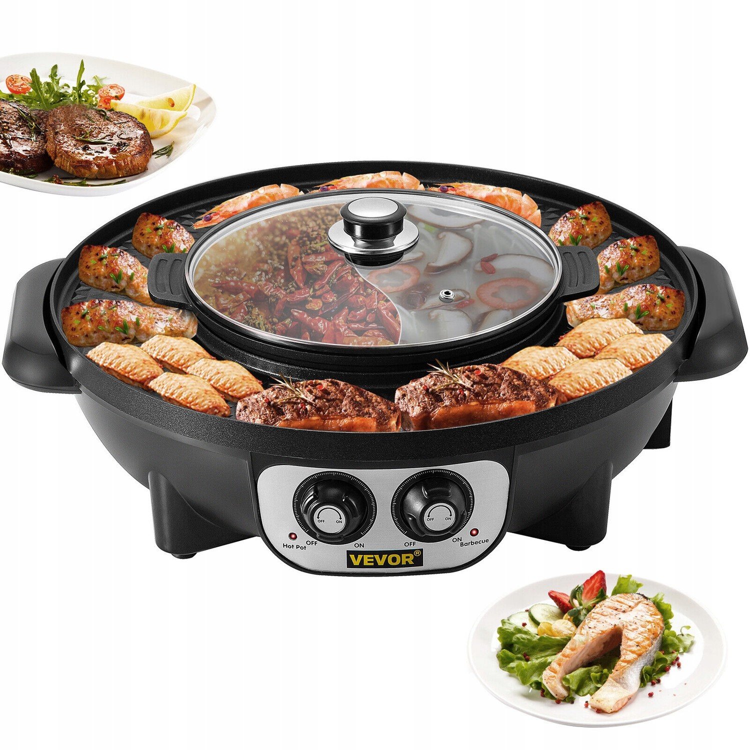 Vevor Hotpot Ohřívač 3L Bbq 2200W Elektrický