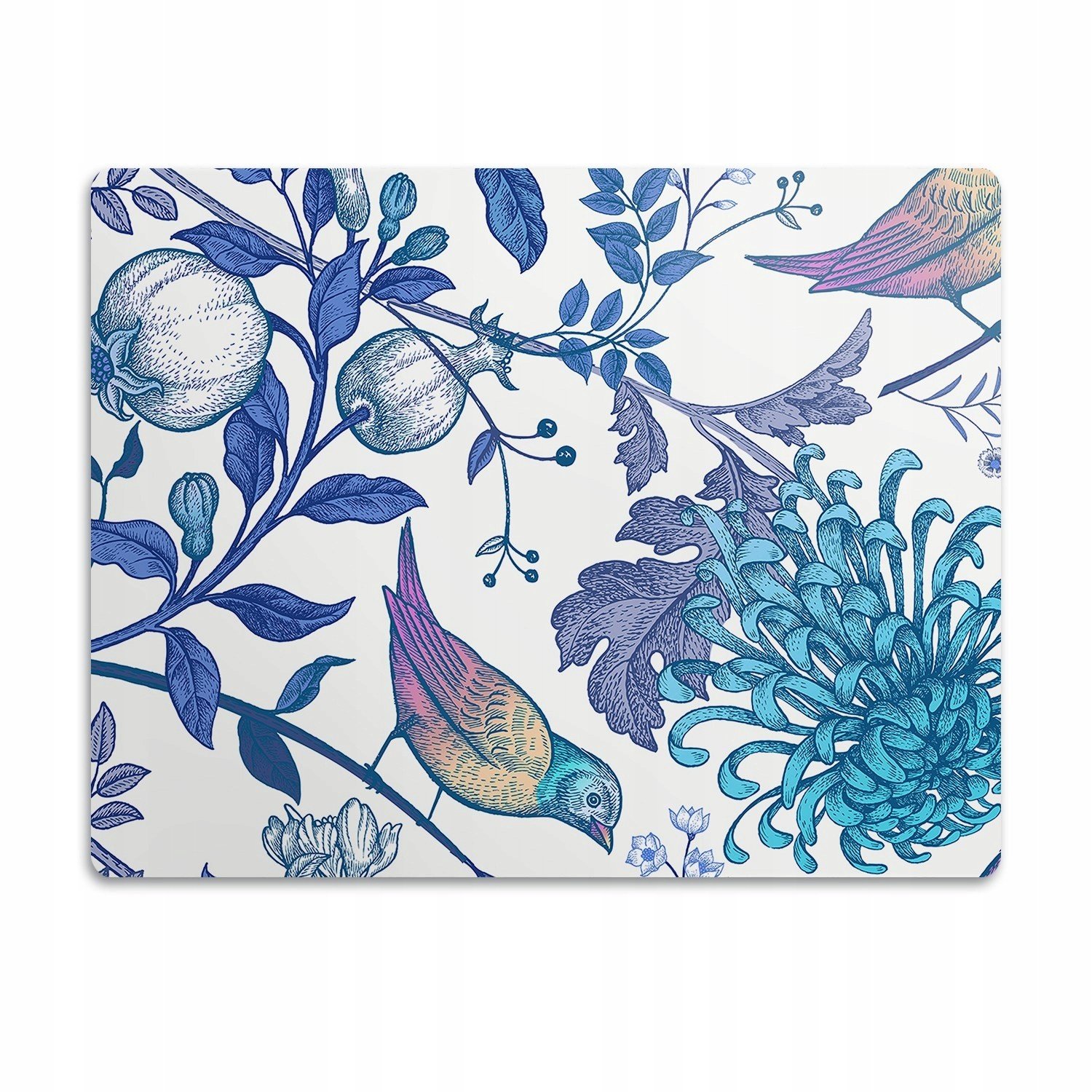 Podložka pod misku pro psa Ptáci rostliny 90x60 cm