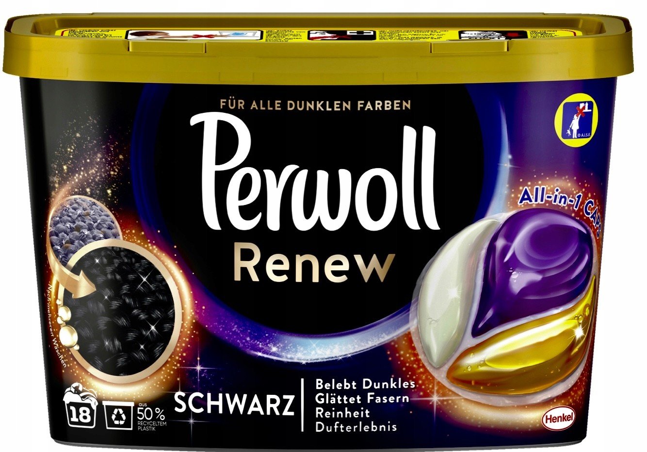 Perwoll Caps Schwarz & Faser pro černé 18 p De