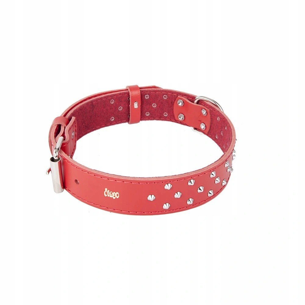 Dingo Obojek Pro Psa Kůže Ozd. 4,0x90 CM Červený