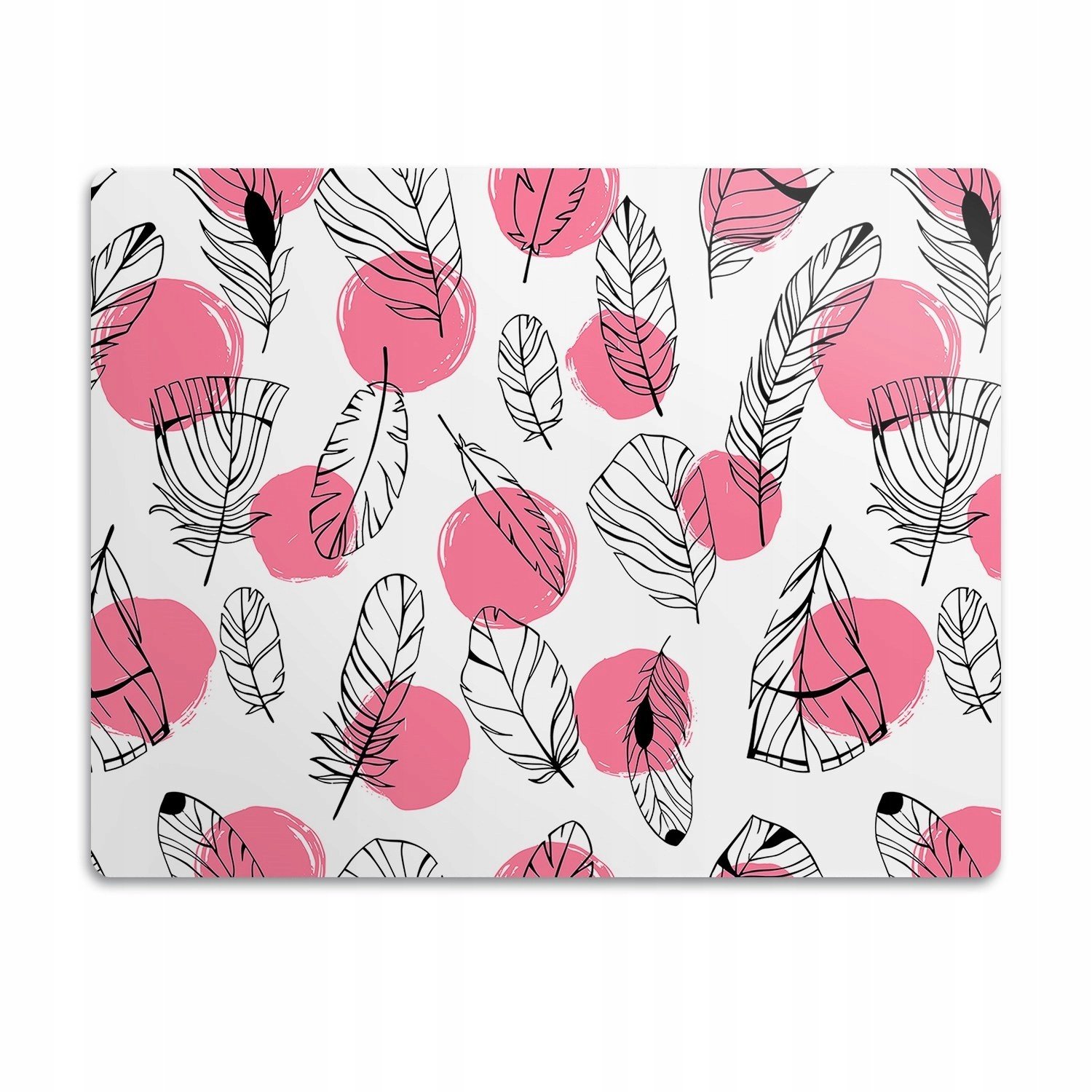 Voděodolná podložka pod misku Peří a puntíky 90x60 cm