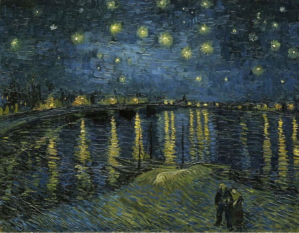Obraz - reprodukce 50x40 cm The Starry Night, Vincent van Gogh – Fedkolor