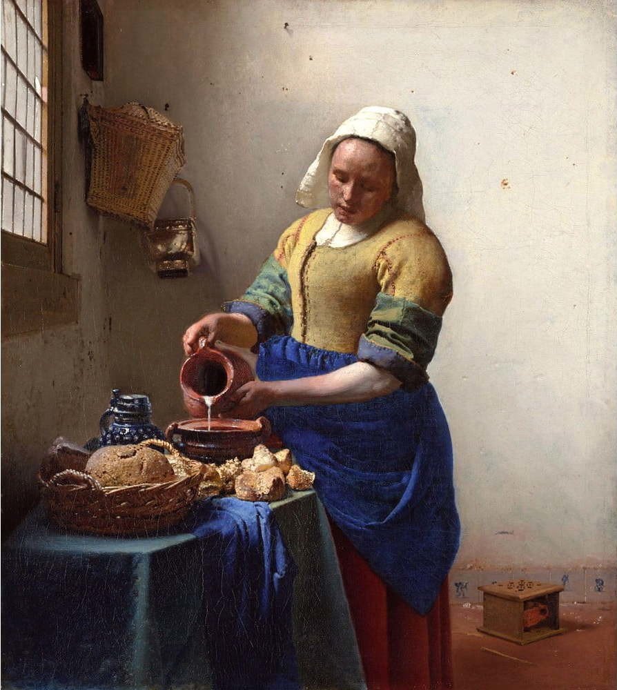 Obraz - reprodukce 45x60 cm The Milkmaid, Jan Vermeer – Fedkolor
