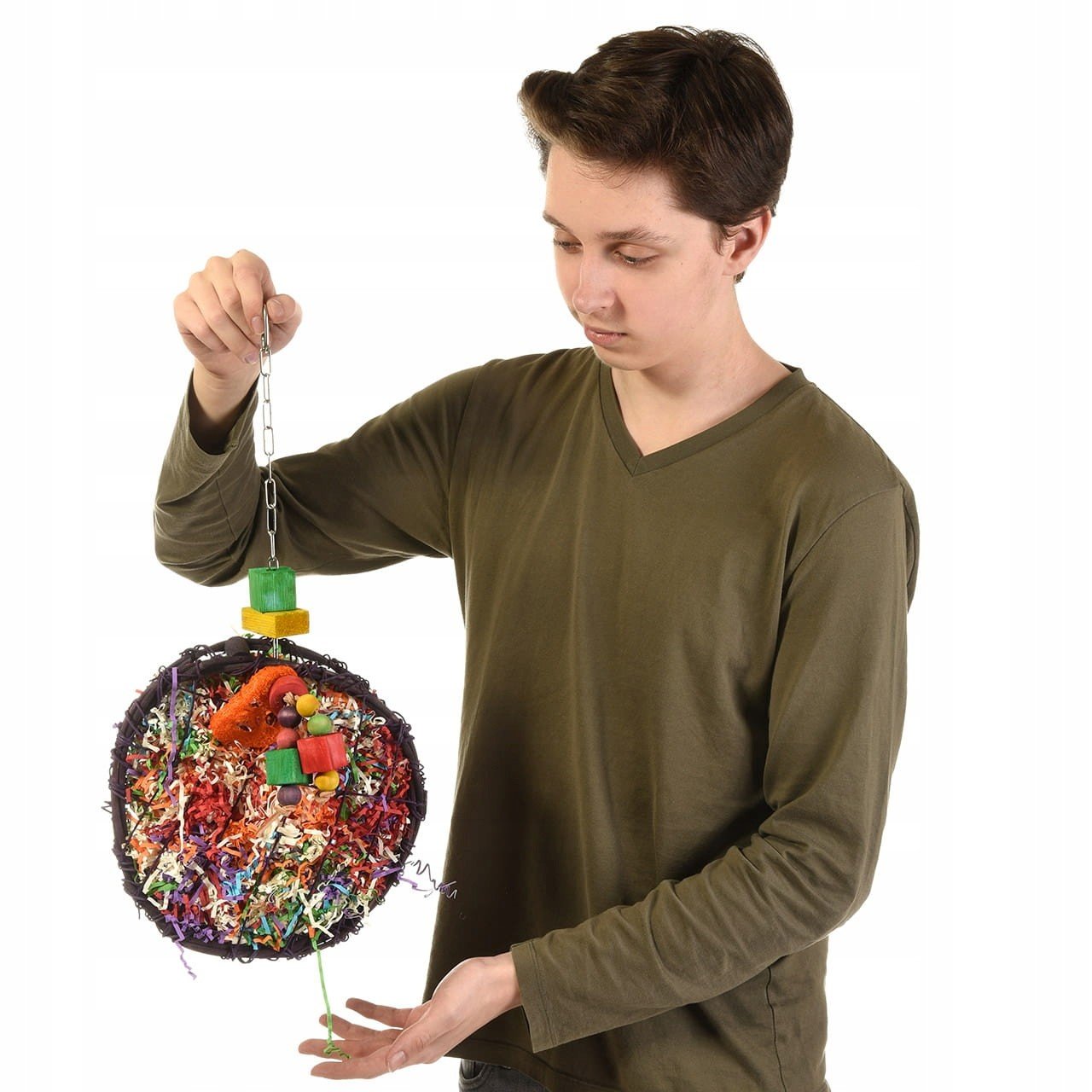 Kreativní Pletená hračka pro papoušky Disk radosti