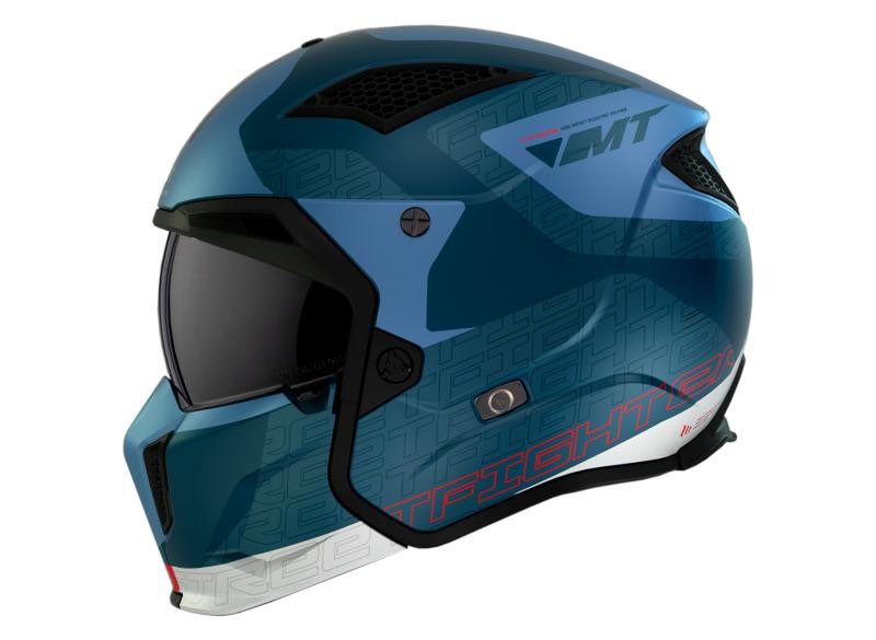 MT Helmets Přilba Streetfighter SV Totem C17 bílo-modrá + sleva 300,- na příslušenství