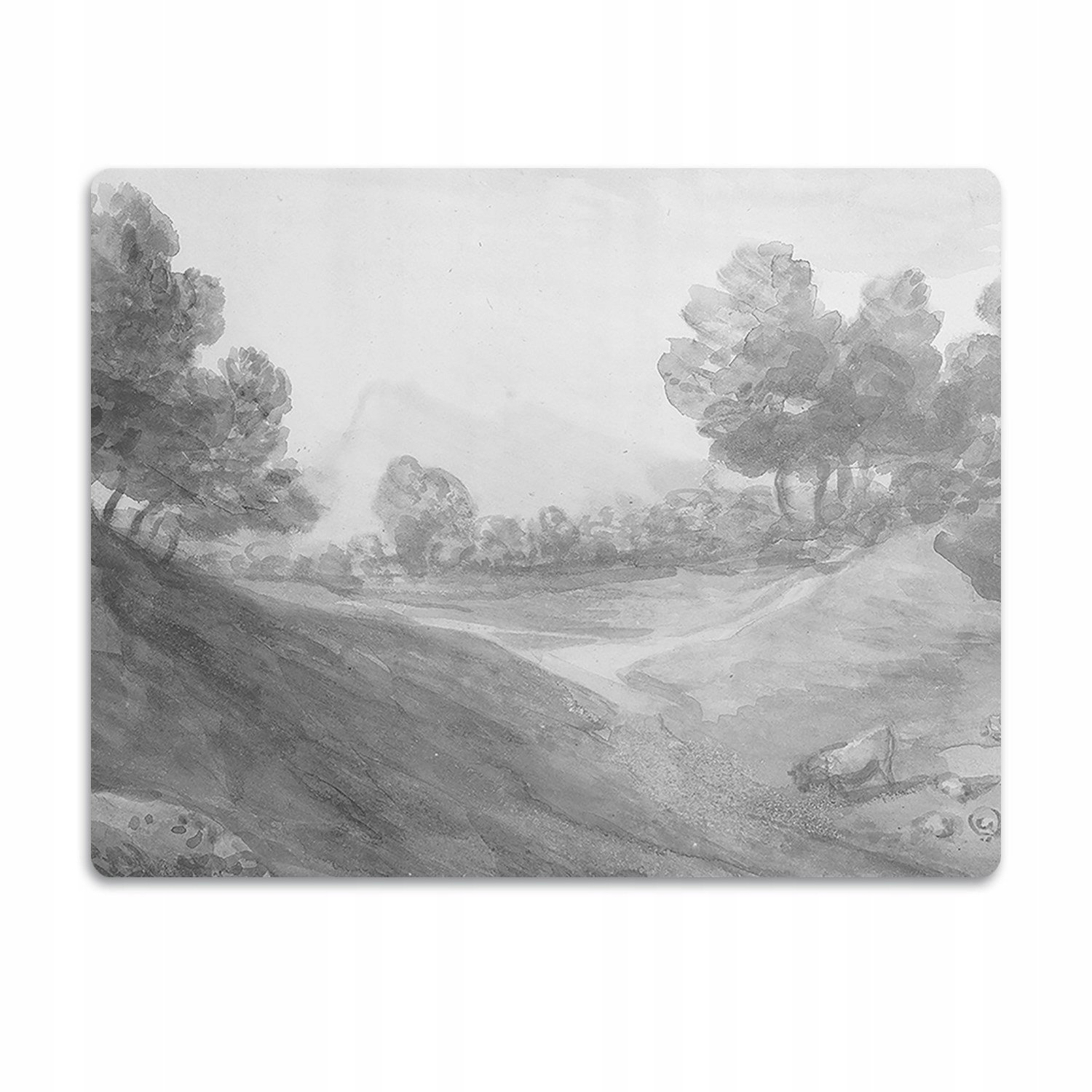 Voděodolná podložka pod misku Šedá krajina 90x60cm