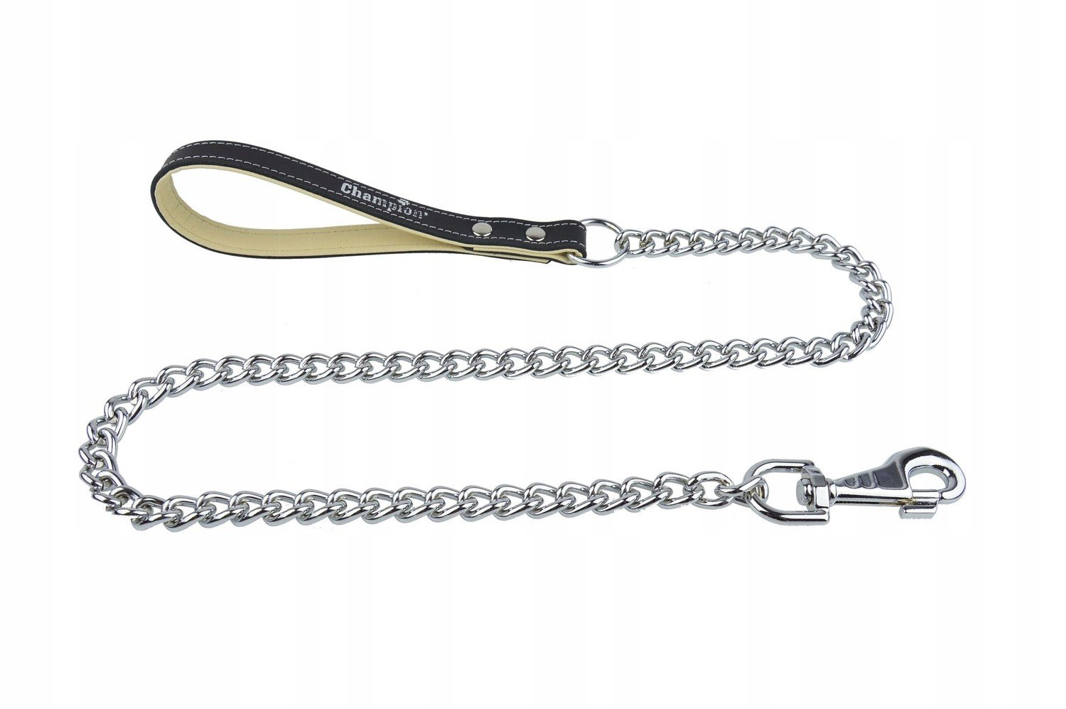 Vodítko řetěz článek 6, kožená rukojeť 110 cm