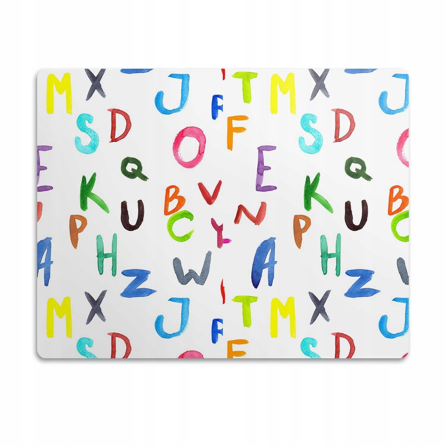 Podložka pod misku pro kočky Barevná písmena 90x60 cm