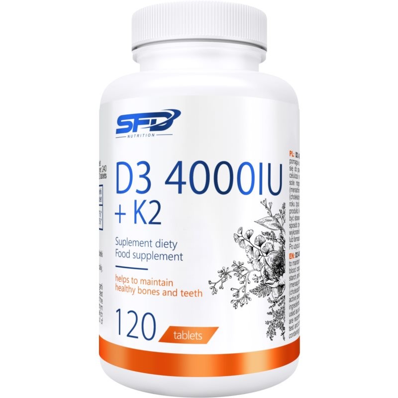 SFD Nutrition D3 4000IU + K2 podpora normálního stavu kostí a zubů 120 tbl