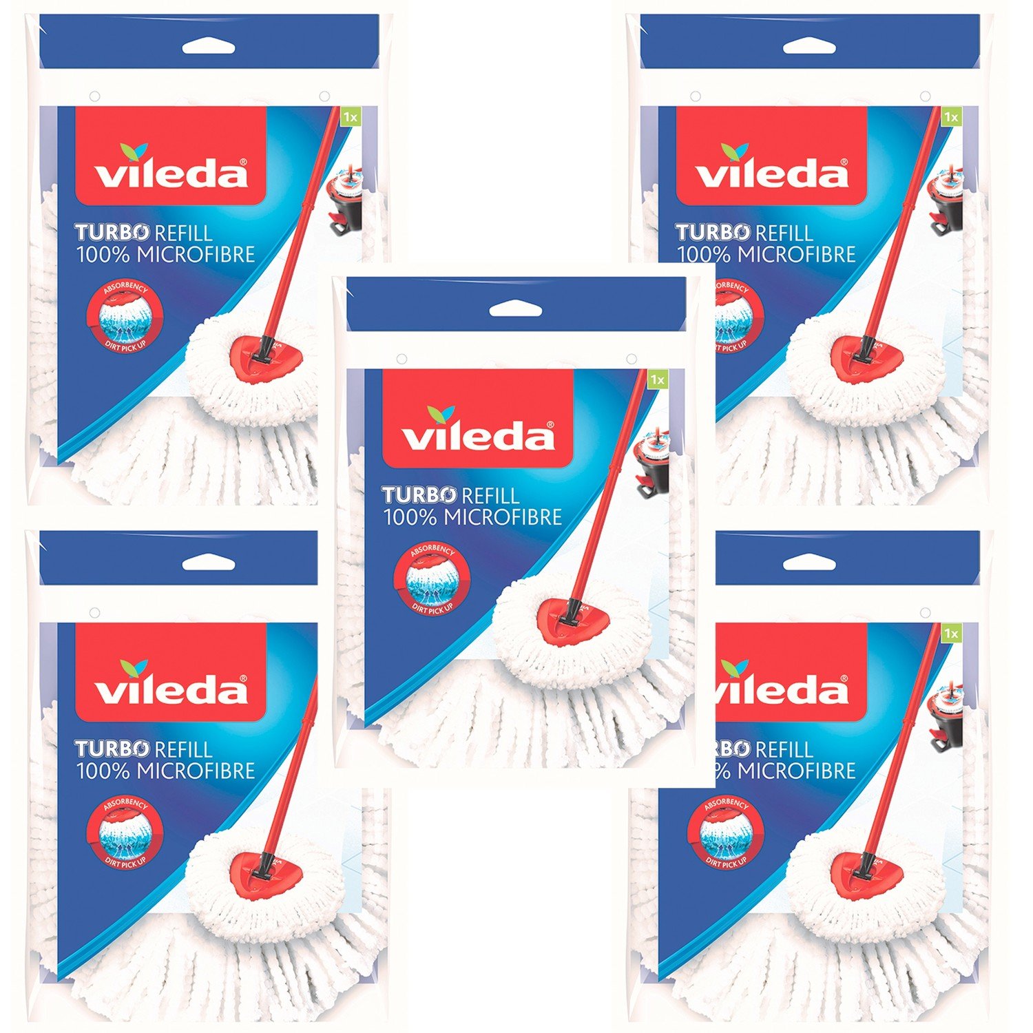 Vileda 5xVKLAD Mopa Easy Wring Clean Turbo Classic