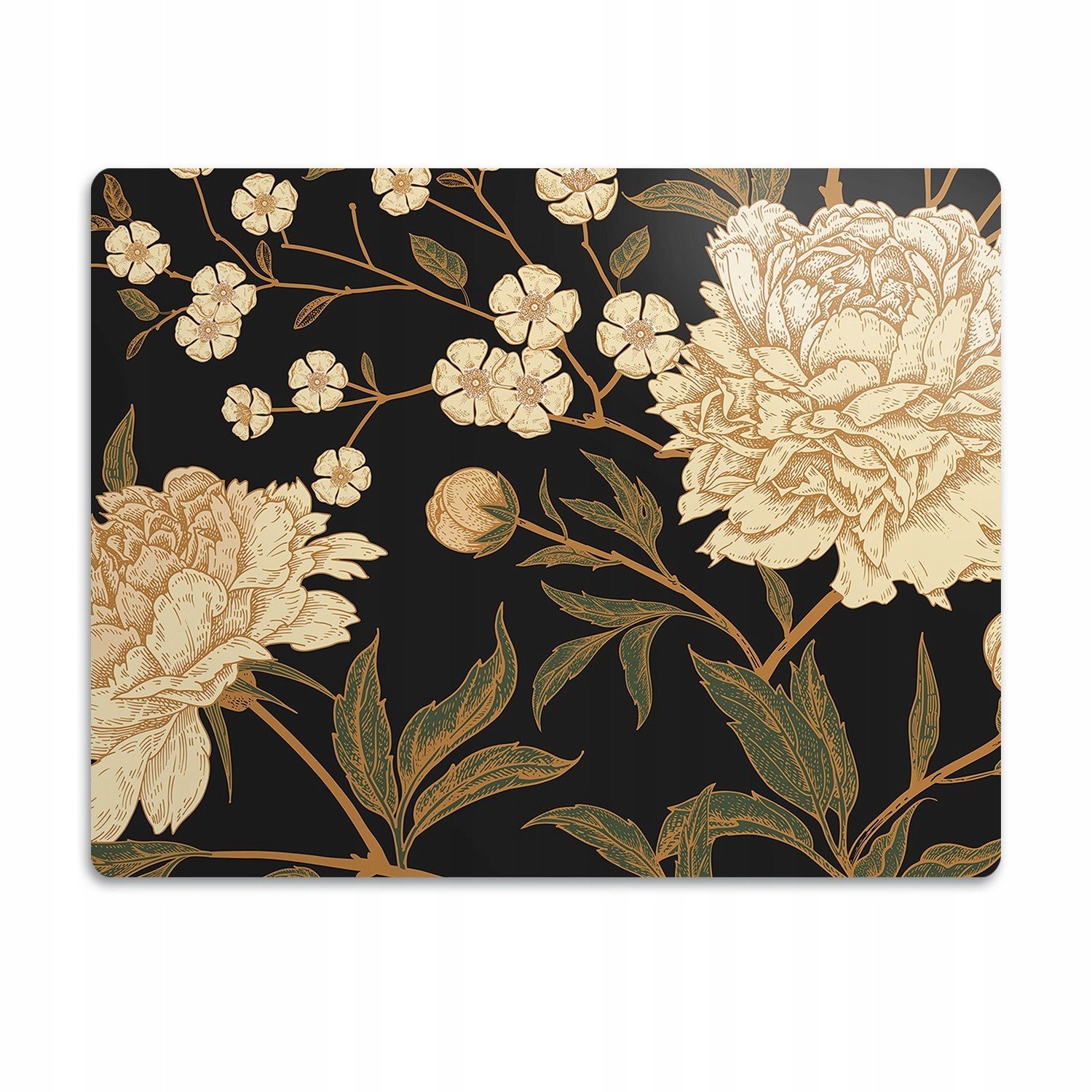 Podložka pod misku voděodolná Bílá pivoňka 90x60 cm