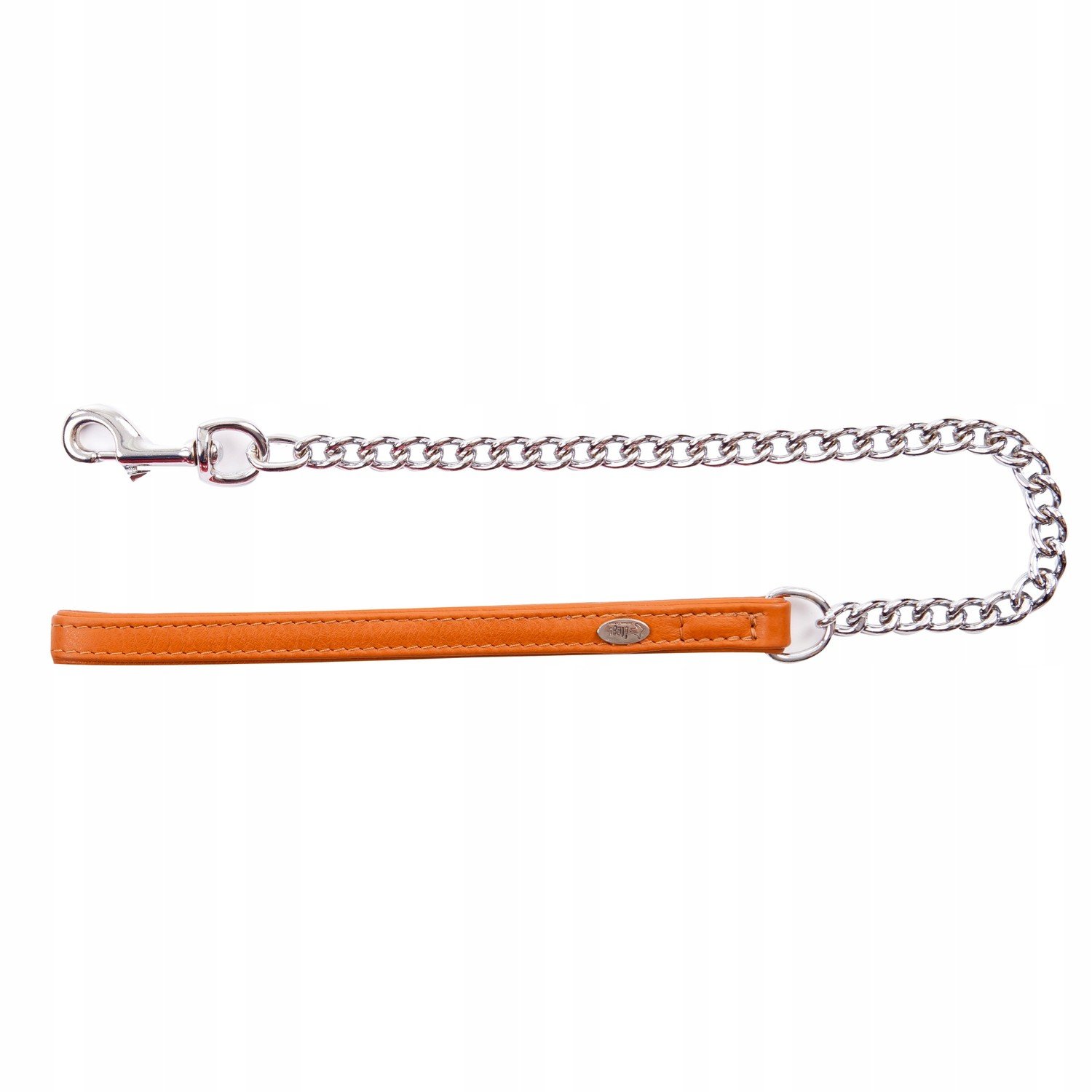 Dingo Vodítko řetízkové, kůže 78 cm, koňakové