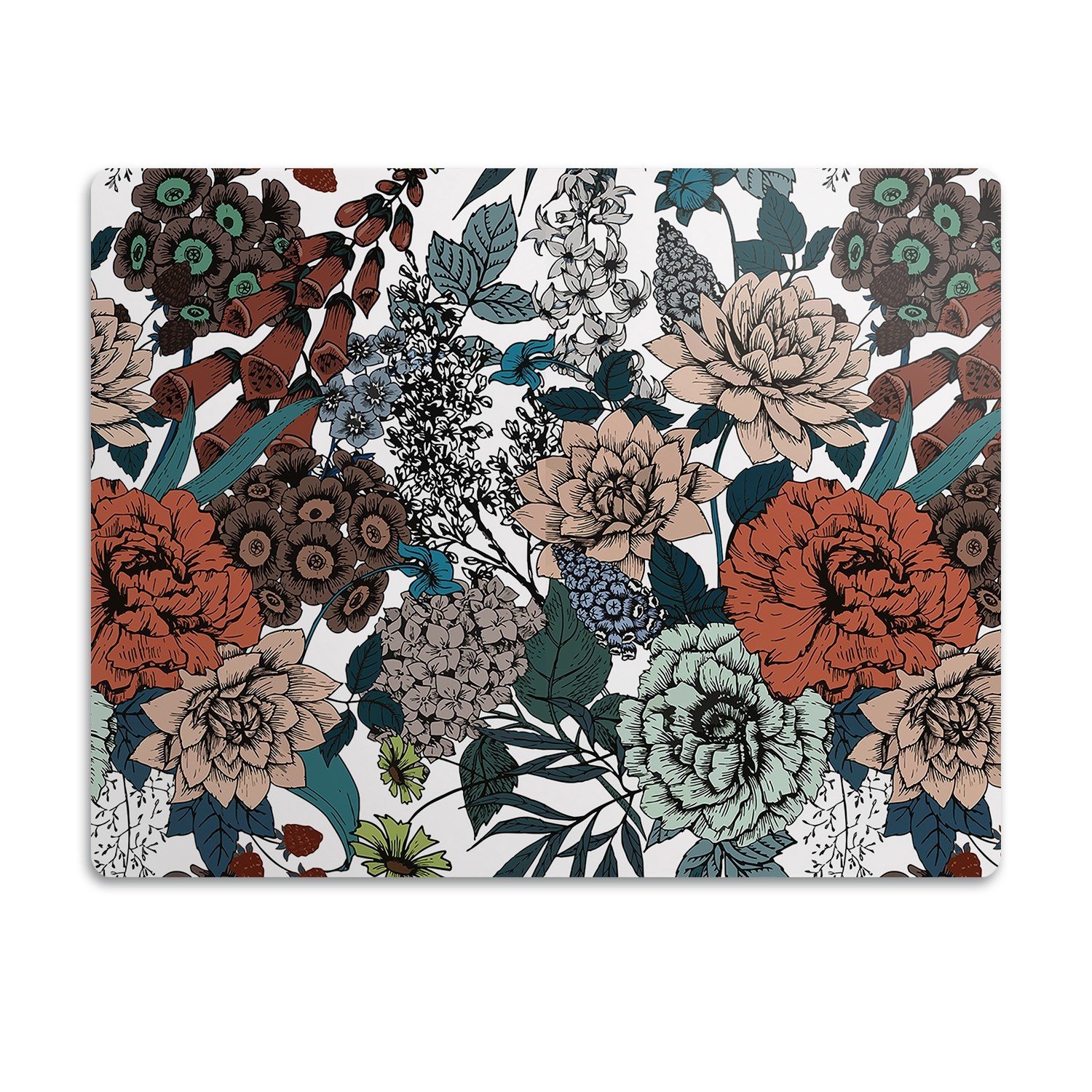 Voděodolná podložka pod misku Květiny retro 90x60 cm