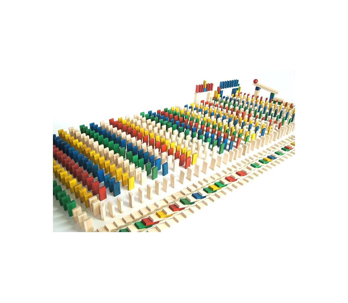 EkoToys EkoToys - Dřevěné domino barevné 830 ks