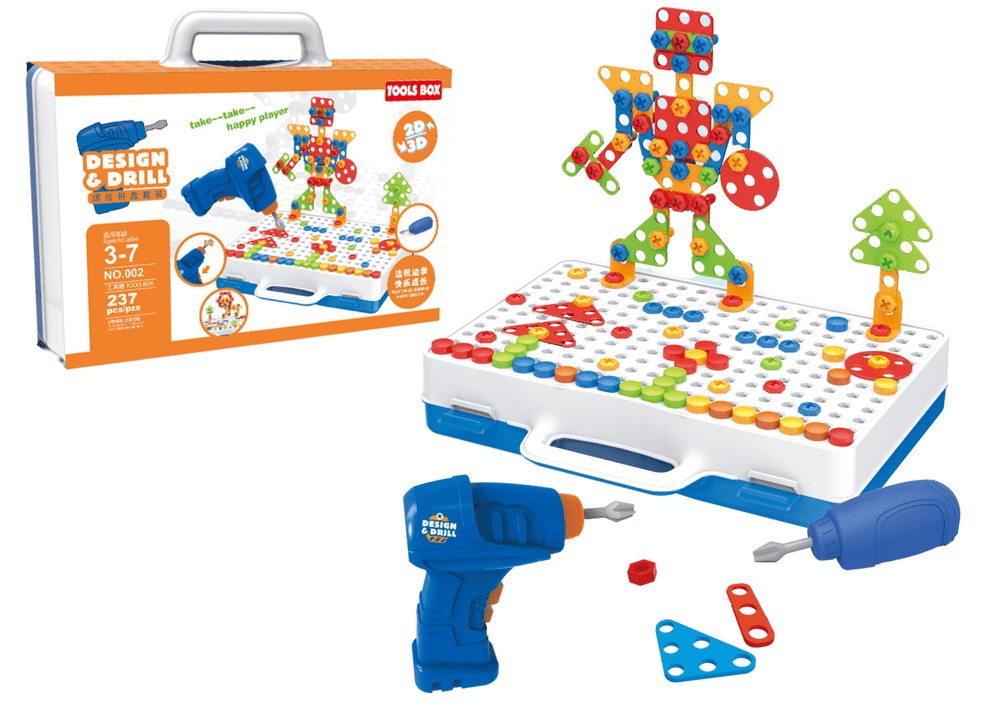 mamido Kreativní panel s vrtačkou 248 dílů