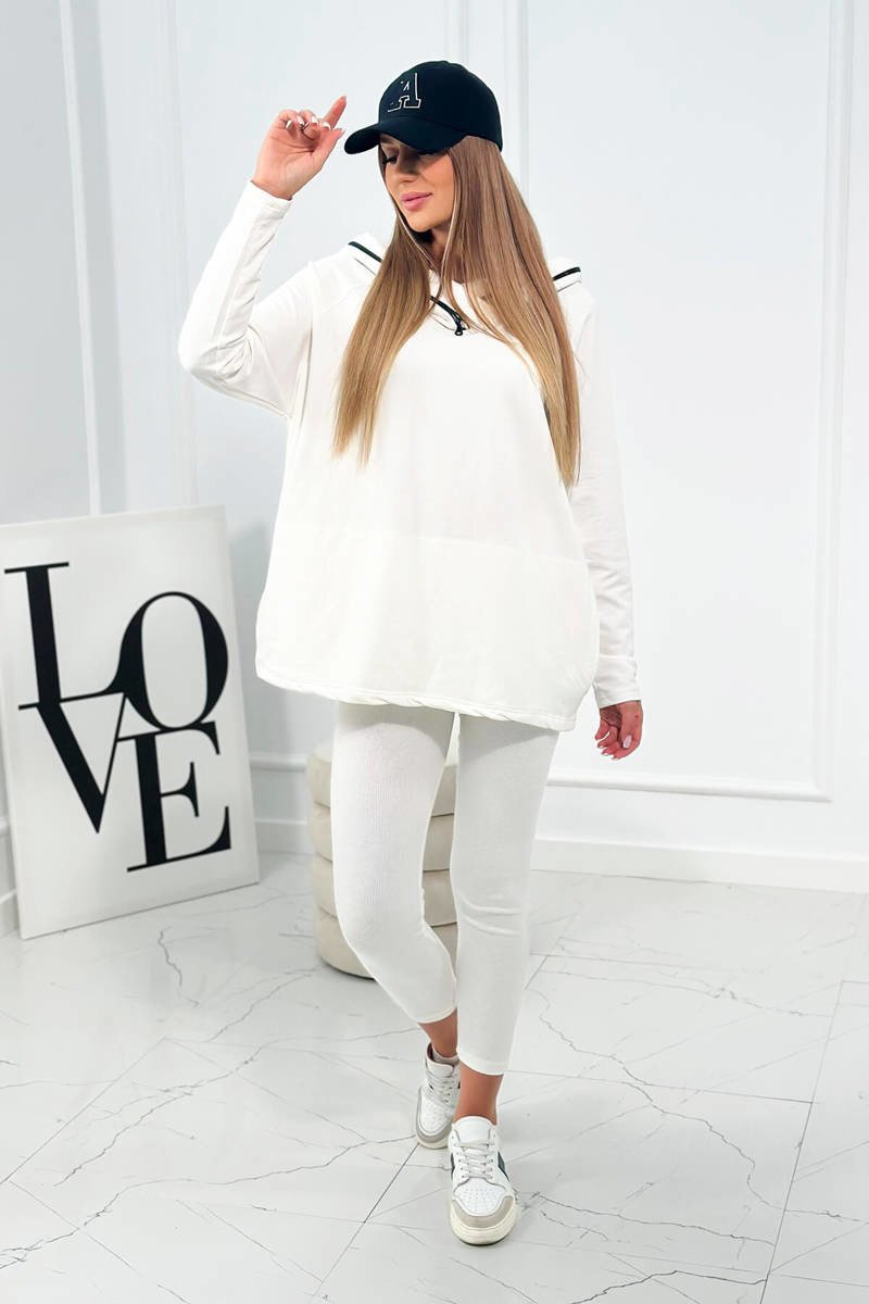 Set bavlněná mikina + legíny ecru