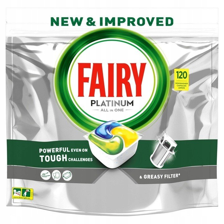 Fairy Platinum Lemon Kapsle do myčky 120 ks