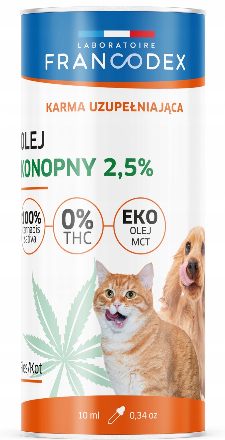 Francodex Cbd konopný olej 2,5% 10 ml pro psa kočky