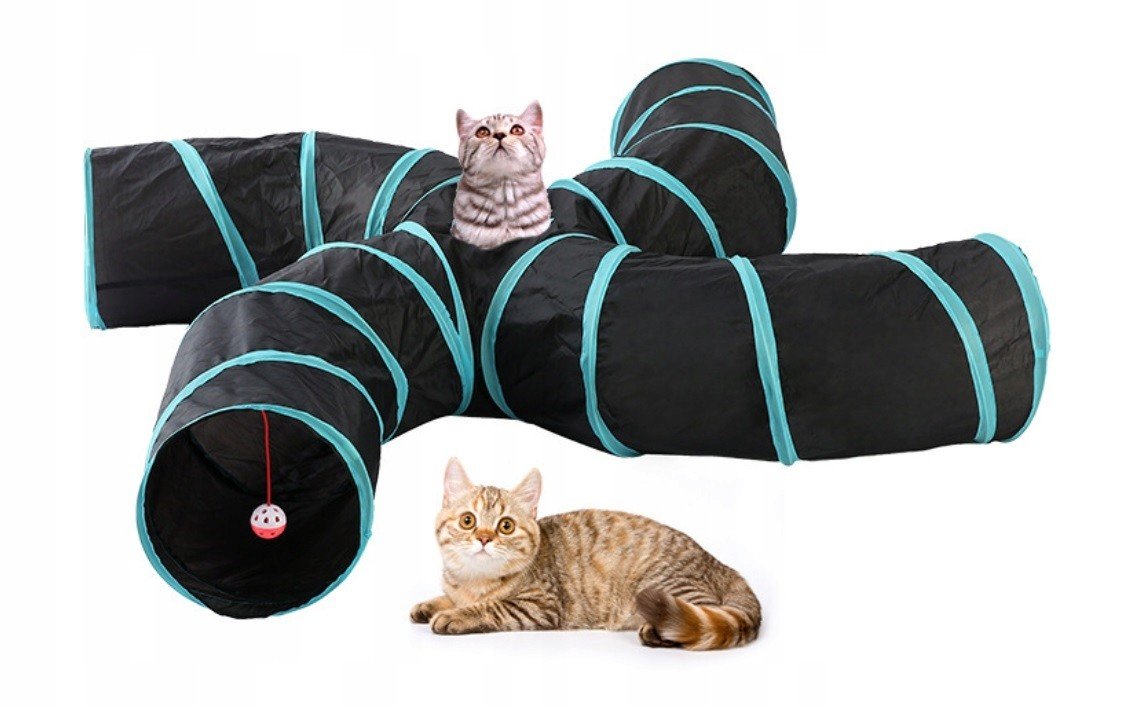 Skládací Tunel pro kočky Králíka S Hračkou Ps