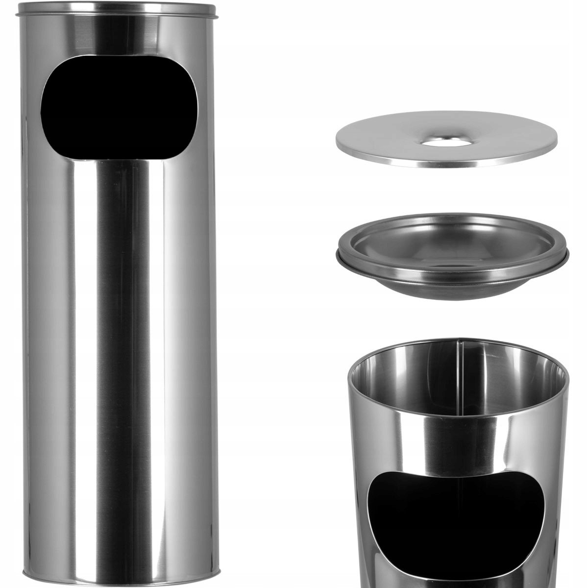 Popelník Stojící Popelník Odpadkový Koš 2V1